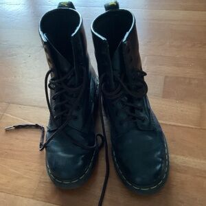 Dr. Martens Black Leather Combat Boots